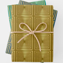 Türkisblaues Goldwrapping Paper-Set Geschenkpapier Set