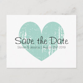 Türkisblaues Herz Save the Date Postkarten