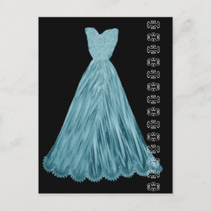 Türkisblaues Kleid mit Spitzenakzent Postkarte