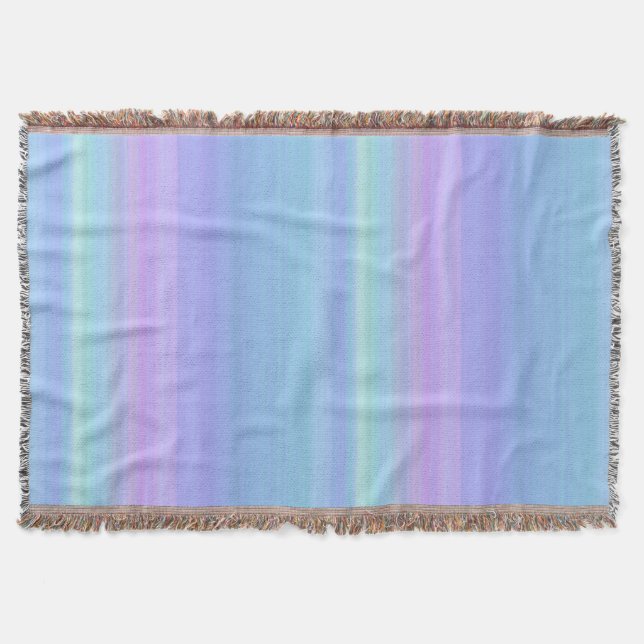Türkisblaues Lila Blaues Regenbogengewirr Blanke Decke (Vorderseite)
