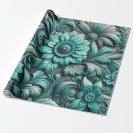 Türkisblaues Muster Türkisblau Aquamarin Geschenkpapier