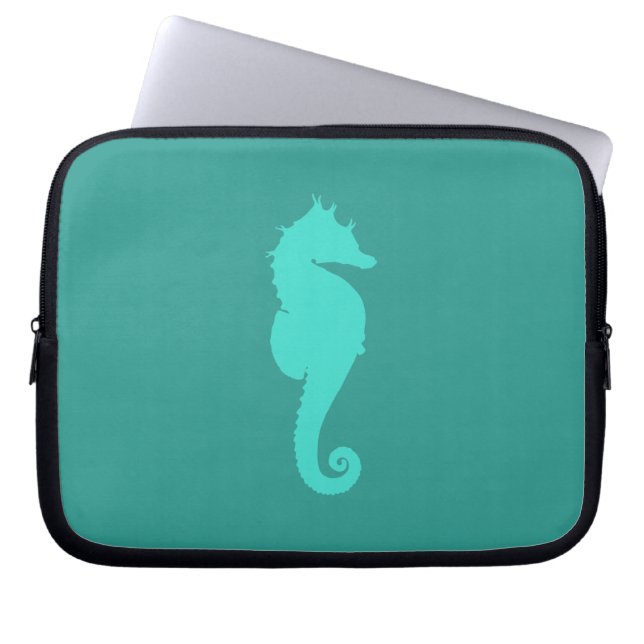 Türkisblaues Pferd Laptopschutzhülle (Vorderseite)