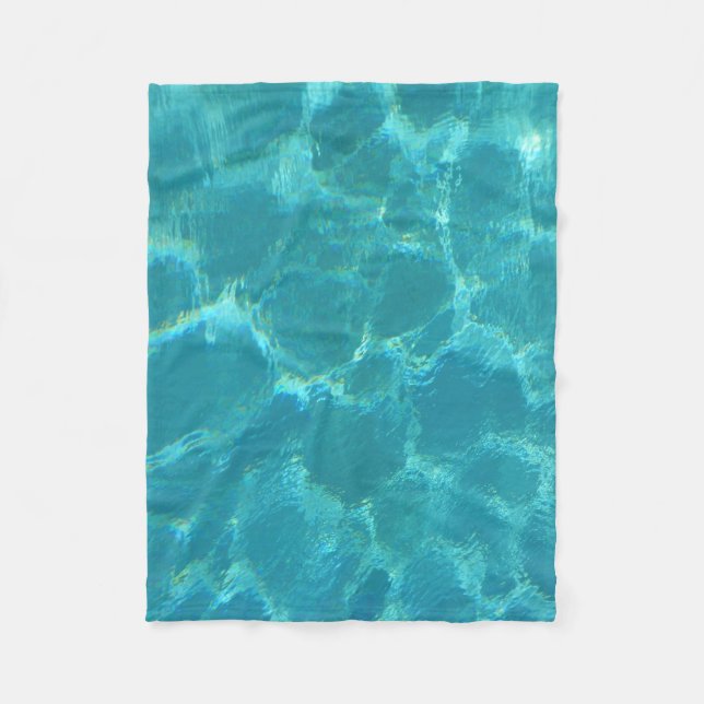 Türkisblaues Schwimmbad Abstrakt Fleecedecke (Vorderseite)