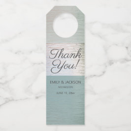 Türkisblaues Silver Sea Glass Custom Wedding Flaschenanhänger