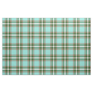 Türkisblaues, weißes Tartan-Quadrat-Muster Stoff