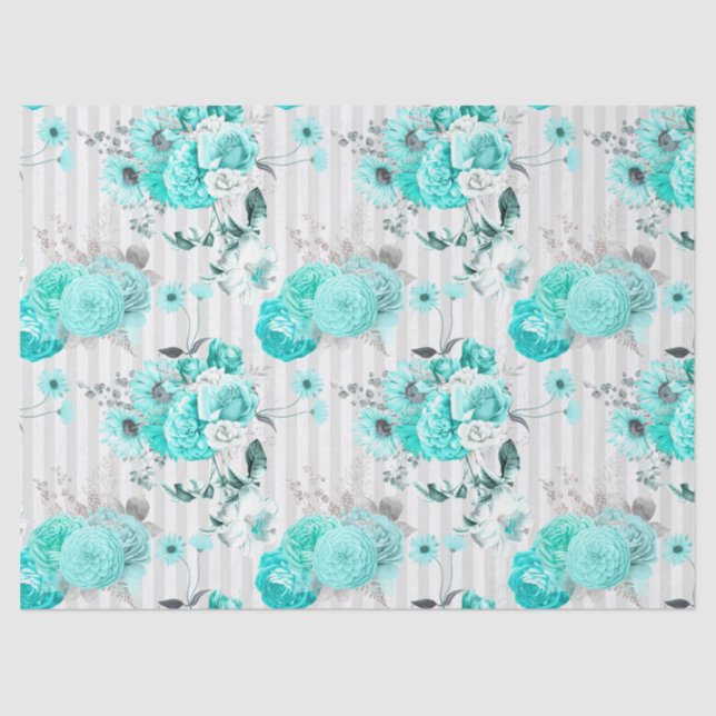 Türkisblume Design 8 Gewebepapier Seidenpapier (Vorderseite)