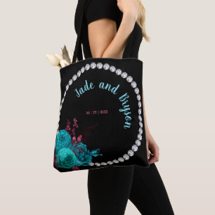 Türkisblume und Mauve Eleganter Kristall Tasche