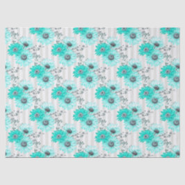 Türkisblumen-Serie Design 4 Gewebepapier Seidenpapier