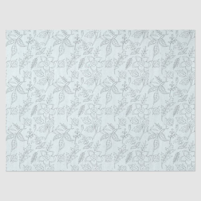 Türkisblumen-Serie Design 6 Gewebepapier Seidenpapier (Vorderseite)