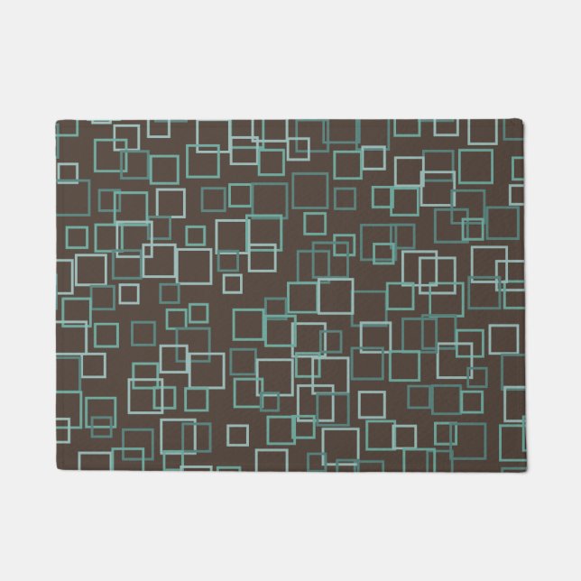 Türkisbraun Muster Doormat Rug Fußmatte (Vorderseite)