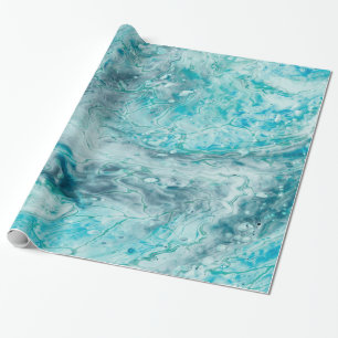 Türkisch Abstrakt Paint Pour Art Geschenkpapier