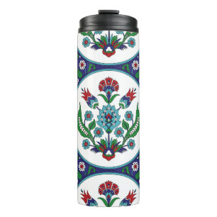 Türkisch arabisch, Tulpe Blume, nahtlos Muster. Thermosbecher