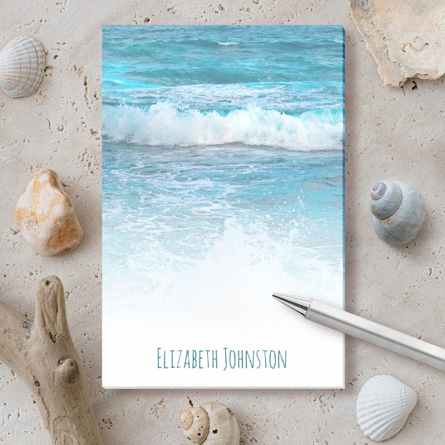 Türkisch-blaue Ozeanwellen Foto kundenspezifisch Post-it Klebezettel (Von Creator hochgeladen)