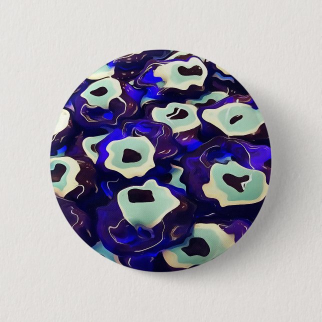 Türkisch Boncuk Eye Shaped Amulet Bizarre Art Button (Vorderseite)