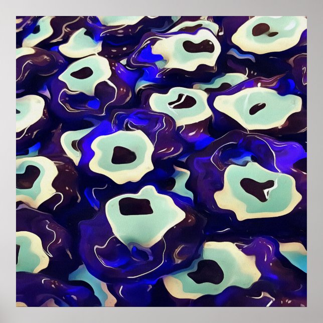 Türkisch Boncuk Eye Shaped Amulet Bizarre Art Poster (Vorne)