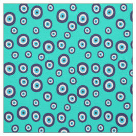 Türkisch Evil Eye Navy und Türkis Blue Stoff