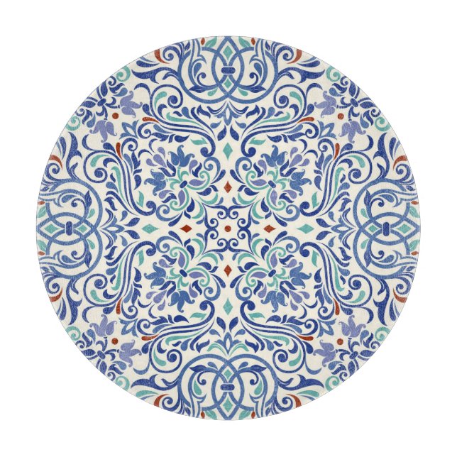 Türkisch farbig: Endlose Tile Elegance. Schneidebrett (Vorderseite)