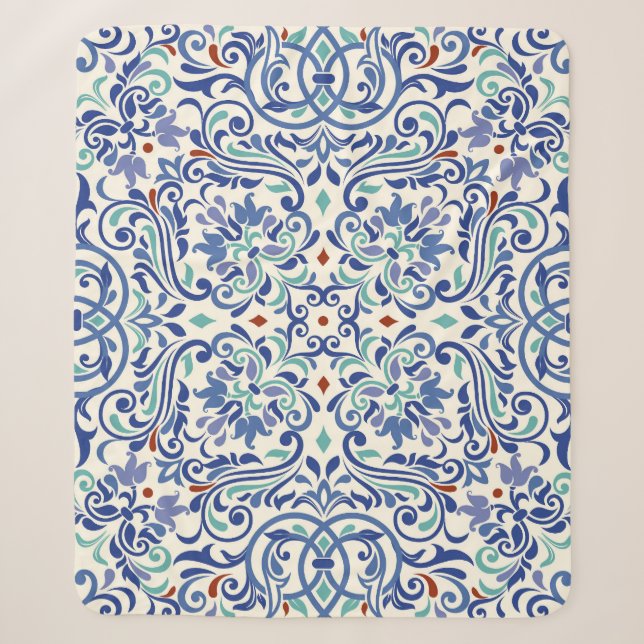 Türkisch farbig: Endlose Tile Elegance. Sherpadecke (Vorderseite)
