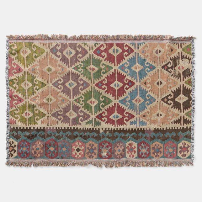 Türkisch Kilim Tepet Rug Decke (Vorderseite)
