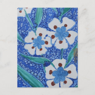 Türkisch-Osmanisches Blau-Weiß-Keramik Postkarte