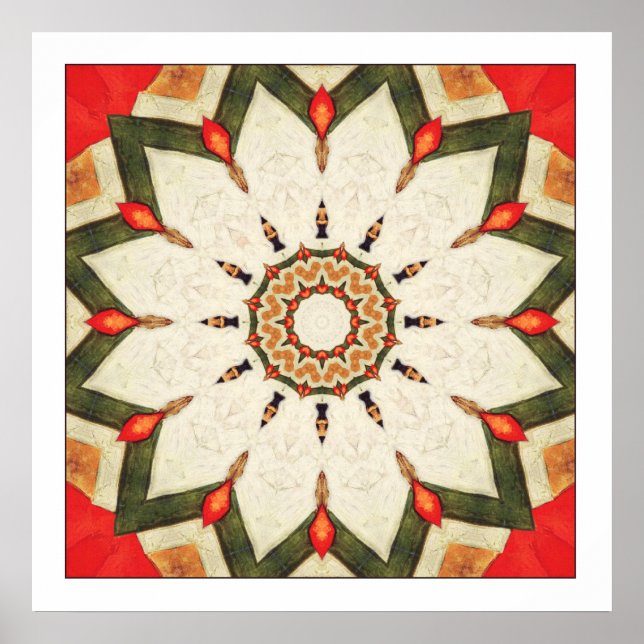 Türkisch Red Mandala Poster (Vorne)