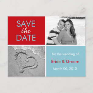 Türkisch-rote Fotokarten Save the Date