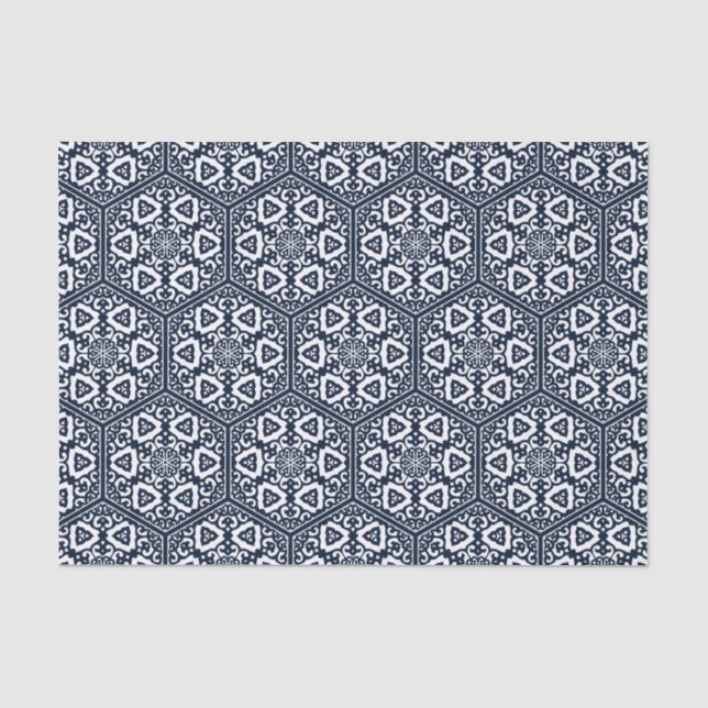 Türkisch-türkisblaue Ware Design Seidenpapier (Vorderseite)