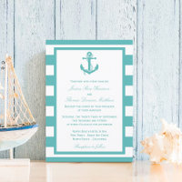 Türkisch-türkisfarbene Stripe Anchor Hochzeit