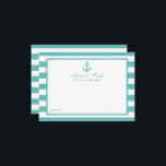 Türkisch-türkisfarbene Stripe Anchor Hochzeit Hinweiskarte<br><div class="desc">Feiern Sie stilvoll mit diesen nautischen Ankerausweisen. Das schlichte, aber stilvolle Design ermöglicht es Ihren Gästen, sich einen Ratschlag zu schreiben, damit Sie in den nächsten Jahren behalten und lesen können. Die Formulierung ist leicht zu personalisieren, sodass diese Karten schnell in Ratenkarten für Brautpartys, Verlobungen, Jubiläen, Abschlüsse und viele andere...</div>