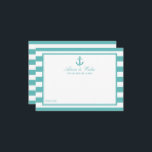 Türkisch-türkisfarbene Stripe Anchor Hochzeit Hinweiskarte<br><div class="desc">Feiern Sie stilvoll mit diesen nautischen Ankerausweisen. Das schlichte, aber stilvolle Design ermöglicht es Ihren Gästen, sich einen Ratschlag zu schreiben, damit Sie in den nächsten Jahren behalten und lesen können. Die Formulierung ist leicht zu personalisieren, sodass diese Karten schnell in Ratenkarten für Brautpartys, Verlobungen, Jubiläen, Abschlüsse und viele andere...</div>