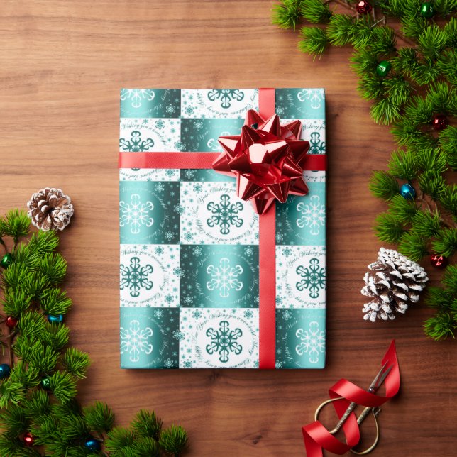 Türkisch und weiße Weihnachten Geschenkpapier (Feiertagsgeschenk)