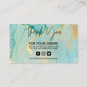 Türkische Abstrakte Gold Watercolor Business Card Visitenkarte