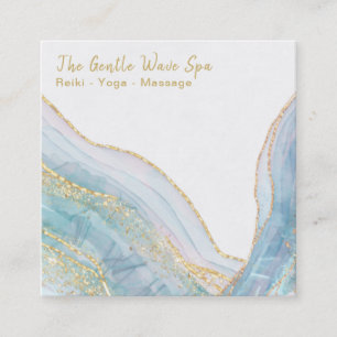 *~* Türkische AGATE Gold Glitzer Business Card Quadratische Visitenkarte