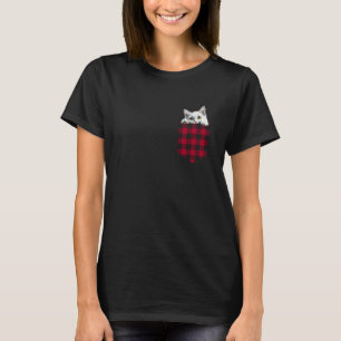 Türkische Angora-Katze in der Tasche schaut hervor T-Shirt