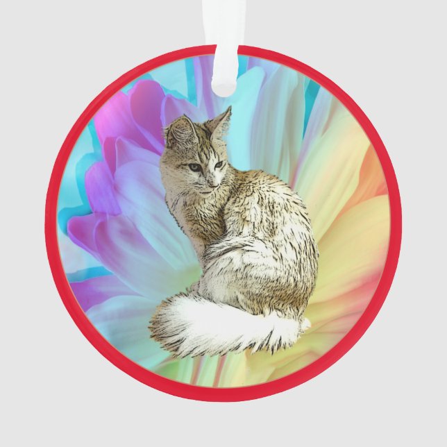 Türkische Angora-Katze Ornament (Rückseite)