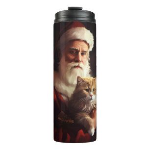 Türkische Angora-Katze Weihnachtsmann Festlich Wei Thermosbecher