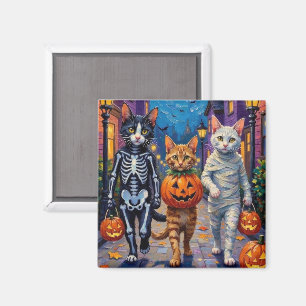 Türkische Angora-Katzen in Halloween-Kostümen Magnet