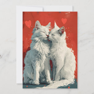 Türkische Angora-Katzen zum Valentinstag  Feiertagskarte