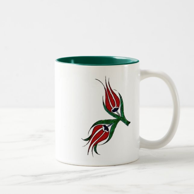 Türkische Blume Zweifarbige Tasse (Rechts)