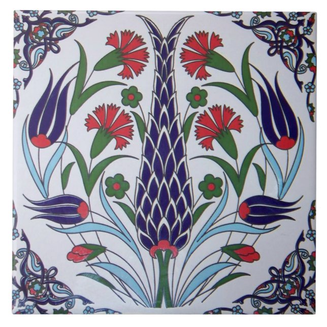 Türkische Blumen-Entwurfs-Keramik-Foto-Fliese Fliese (Vorderseite)