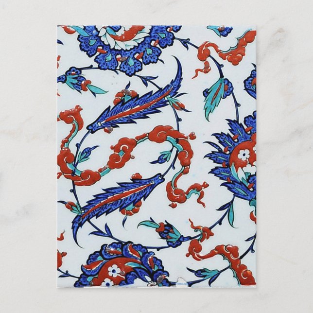 Türkische Blumenfliesen Postkarte (Vorderseite)