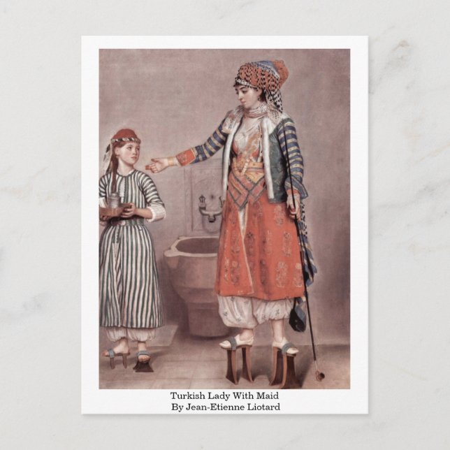 Türkische Dame mit Haushaltshilfe von Jean-Etienne Postkarte (Vorderseite)