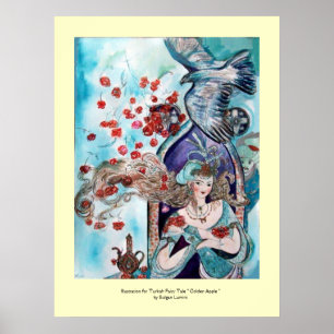 TÜRKISCHE FAIRTSCHAFT / DRUCK, ROTE ROSEN UND HAWK POSTER