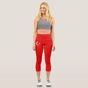 Türkische Flagge Capri Leggings