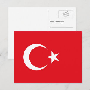 Türkische Flagge, Flagge der Türkei Postkarte