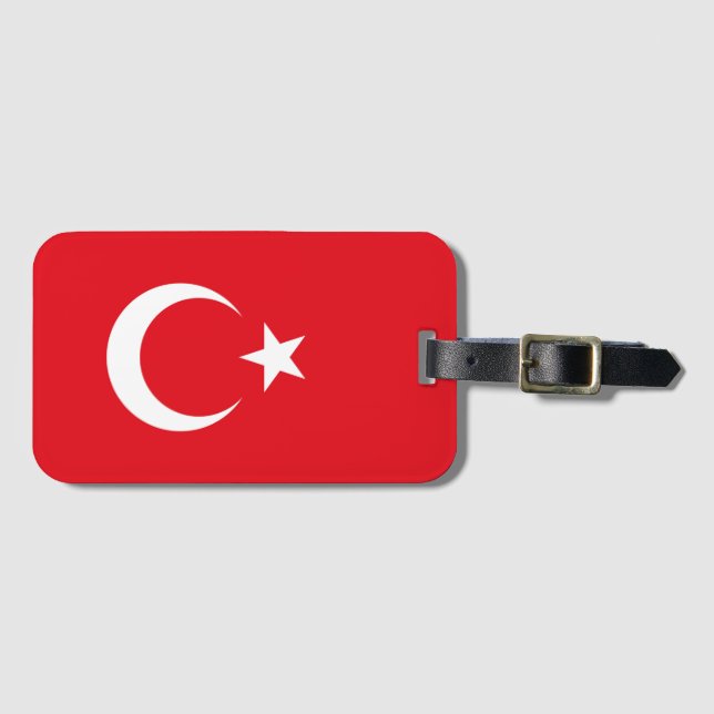 Türkische Flagge Gepäckanhänger (Vorderseite (Horizontal))