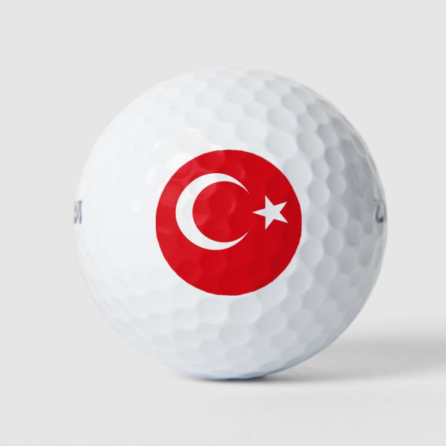 Türkische Flagge Golfball (Vorderseite)