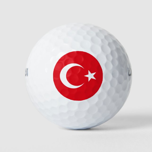 Türkische Flagge Golfball (Vorderseite)