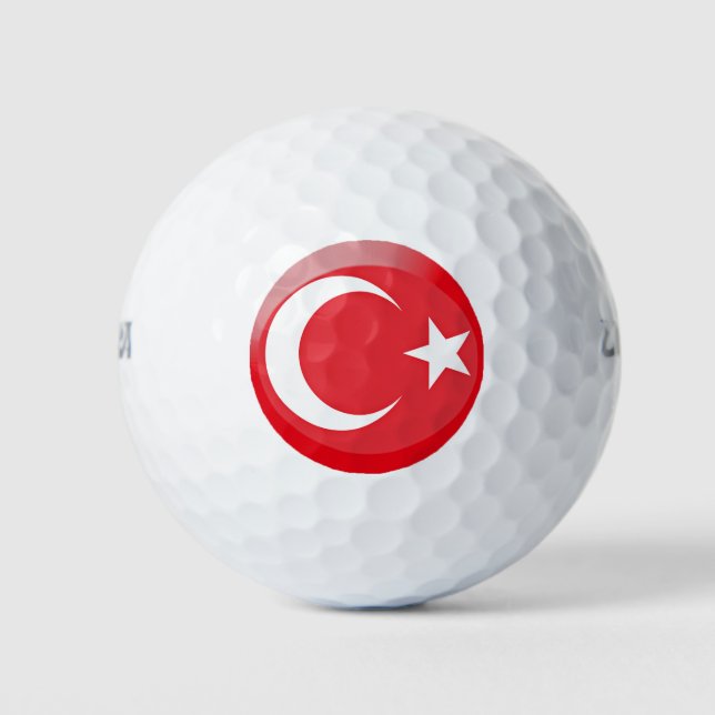 Türkische Flagge Golfball (Vorderseite)