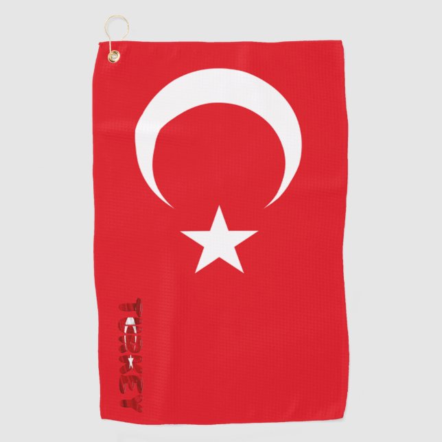 Türkische Flagge Golfhandtuch (Vorderseite)